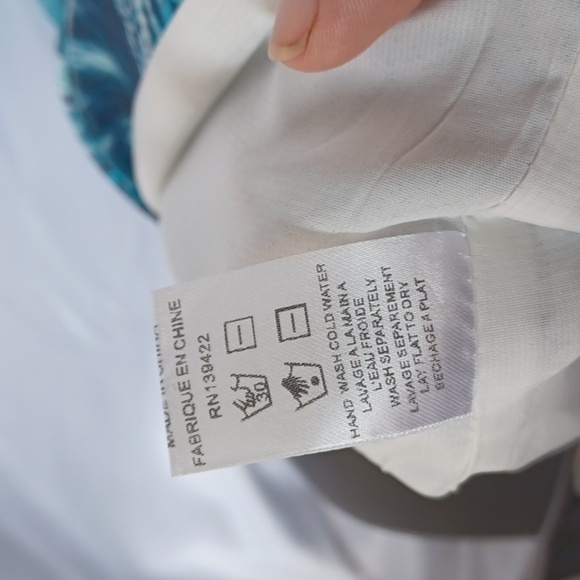 TOBI, S/P, Cutout water color Dress. White, Dark Blue and turquoise in color. - Picture 9 of 9